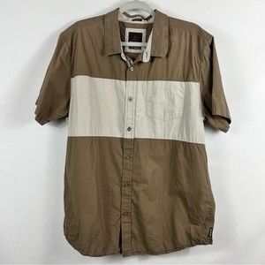 Prana Mens Slim Fit Short Sleeve Button Up Shirt Size XL